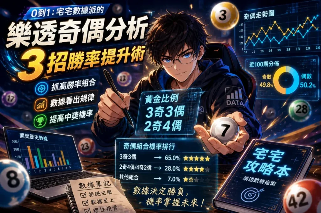 樂透奇偶分析教學圖，整理奇偶比例與數據派勝率提升技巧