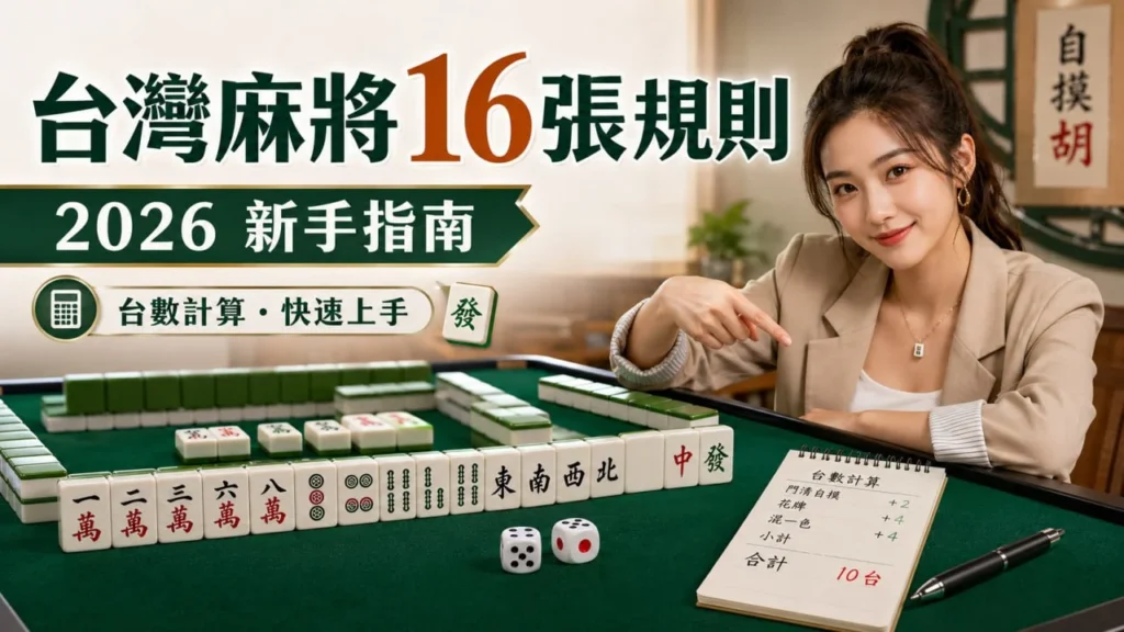 麻將台灣16張規則新手教學與台數計算指南圖